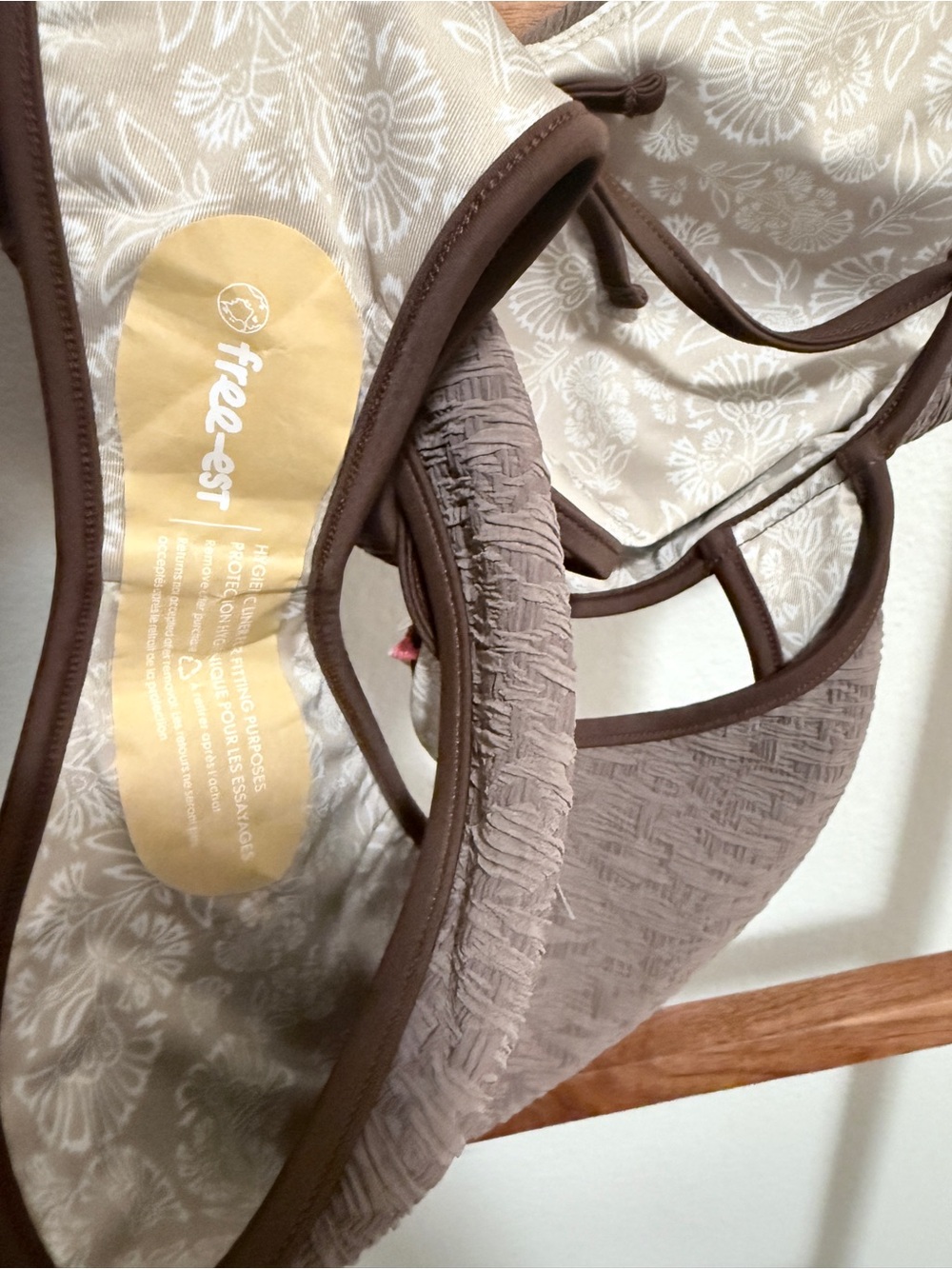 Free People Free-est Amber Reef Brown High-Leg One-Piece Swimsuit Size M NEW - Picture 5 of 9